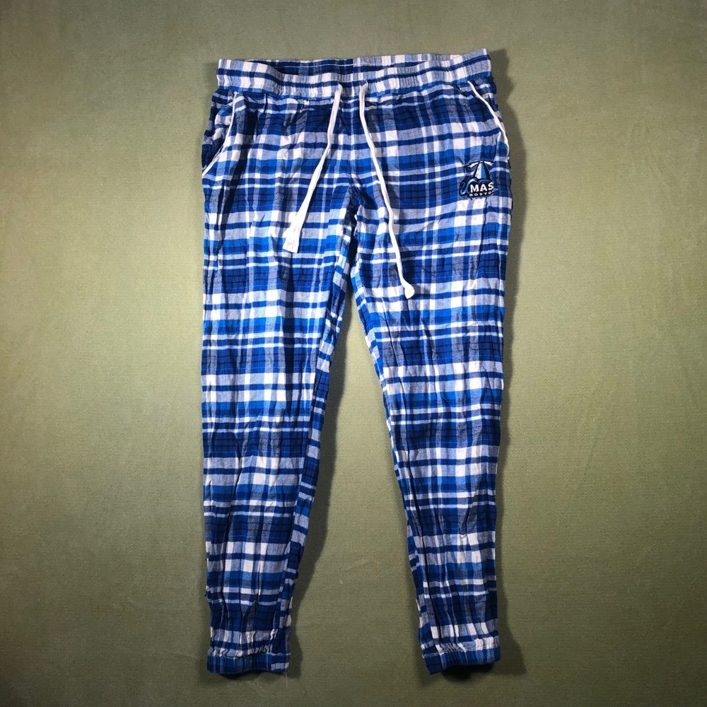 Concepts Sport UMass Boston Beacons Pajama Pants Mens Medium Blue Plaid Jogger